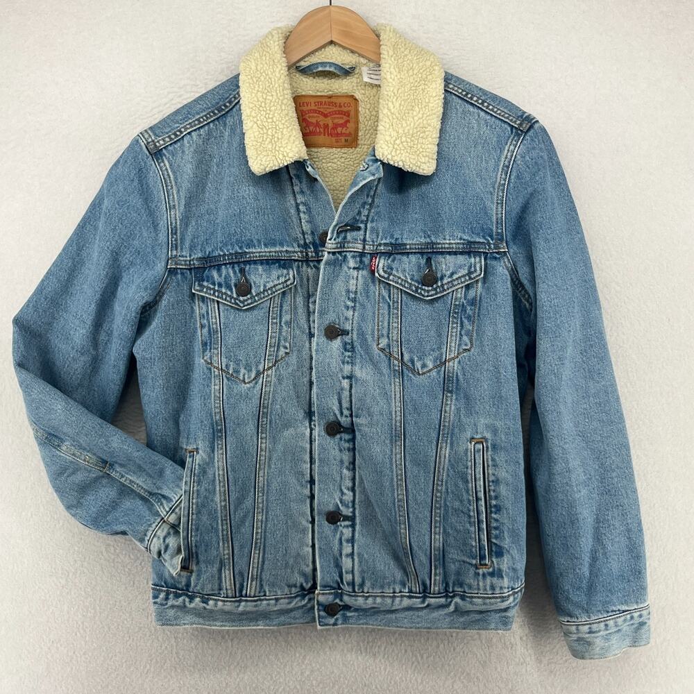 Levi's Light Blue Denim Sherpa Collar Jacket